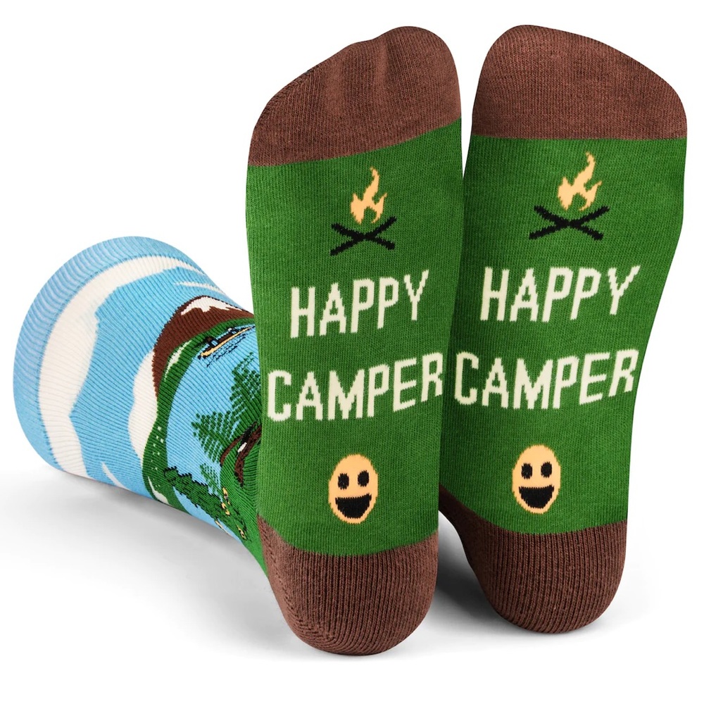 Lavley HAPPY CAMPER SOCKS unisex nwt